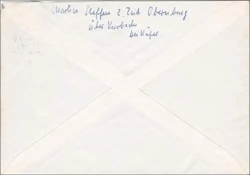 Lettre de Obernburg sur Korbach 1960 à Aurich