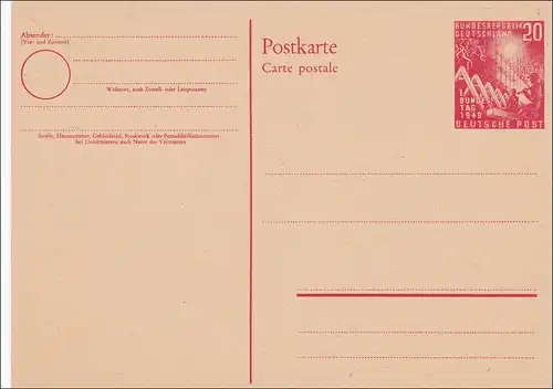 Ganzsache:  PS02, ungebraucht 1949