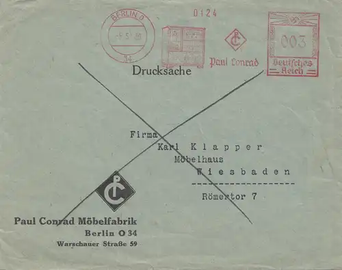 Berlin Paul Conrad Meublefabrick 1939 d'après Wiesbaden