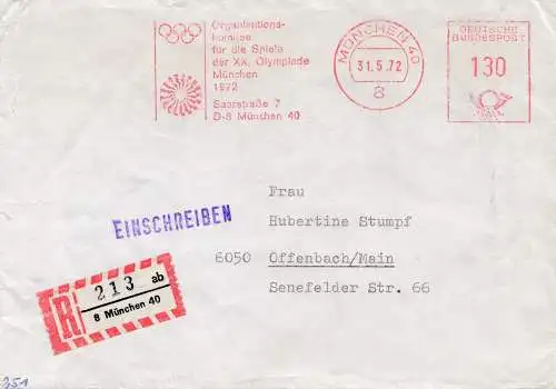 Olympiade München 1972: Organisationskomitee Freistempel