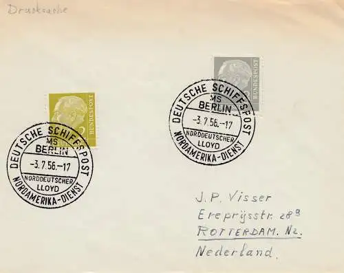 1956: Poste maritime allemand: Amérique du Nord - Service Lloyd Norddeutsche