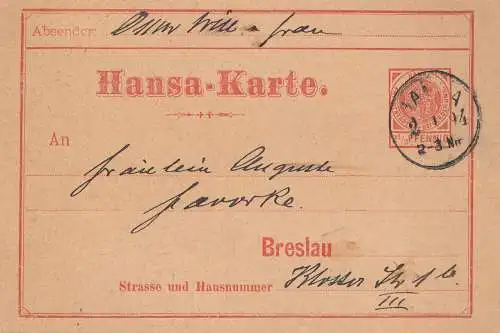 Hansa Stadtposttransport / Wroclaw 1894