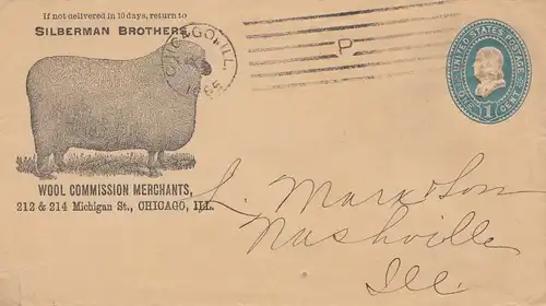 États-Unis: Silberman Brothers 1885 Chicago: Wool Commission Merchants: mouton/volaille