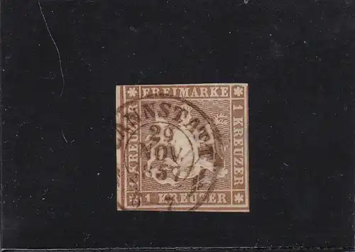 Wurtemberg Minr. 6c, cacheté, BPP examiné