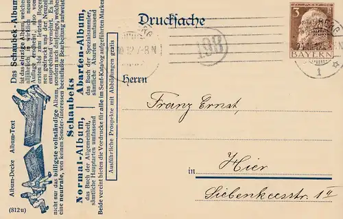 Zwerge: Ganzsache 1912: Werbung Senf Katalog, Schaubeck Album