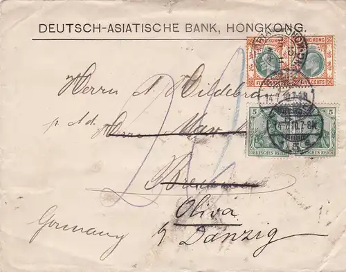 1910: Deutsch-Asiatische Bank Hongkong to Germany/Danzig