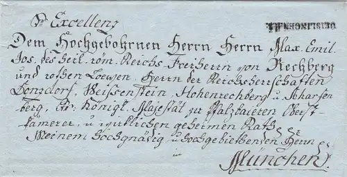 Brief: Geislingen/Donzdorf nach München: an Freiherr von Rechberg