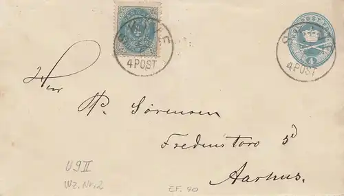 Danemark: 1893: Affaire entière U9II, Wz 2, Skive d'Aarhus