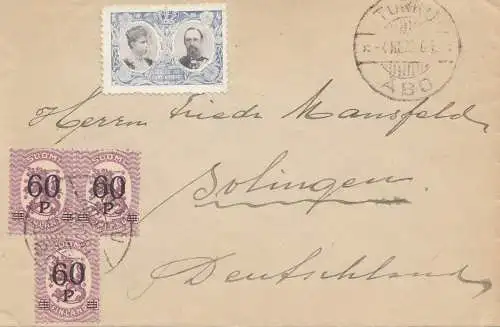 Finlande: 1922: Lettre de Turku à Solingen/D