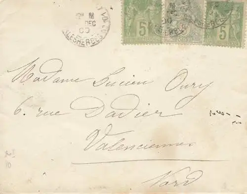 Frankreich:1900: Brief nach Valenciennes