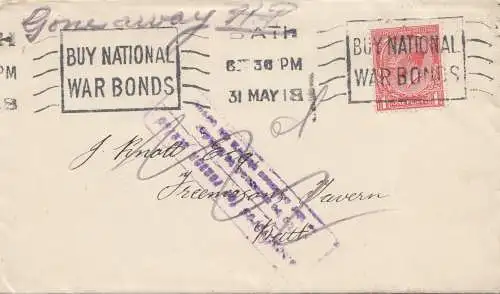 England: 1918: Brief und Scheck - Buy national Bonds