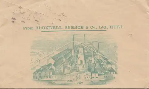 England: 1894: Hull nach Leipzig - Ganzsache