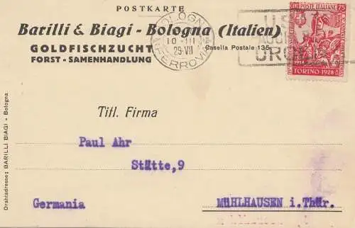 Italie: 1929: Bologne vers Mühlhausen