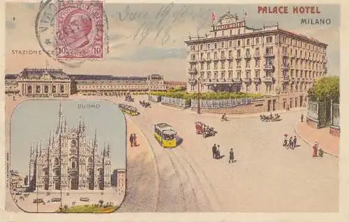 Italie: 1913: Carte de Milan après Sonderhausen