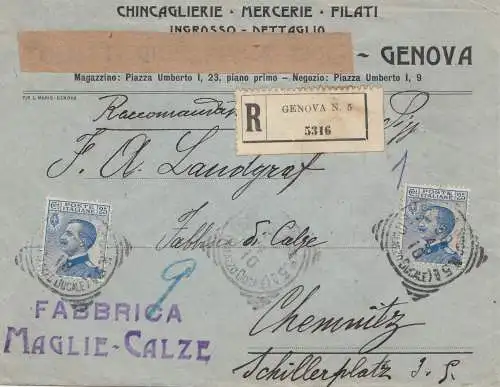 Italie: 1910: Genova après Chemnitz