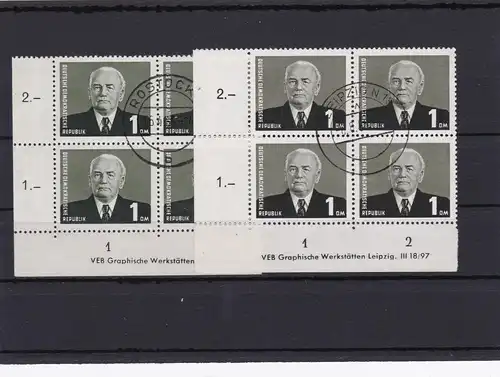 DDR MiNr. 342bbII, IIIDZ 1953, cacheté Leipzig, Rostock, BPP Signature