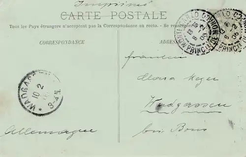 Monaco: 1905: Ansichtskarte nach Deutschland