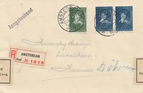 Niederlande: 1938: Einschreiben Amsterdam -Hannover - Devisenüberwachung