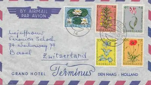 Niederlande: 1960 Luftpost nach Basel