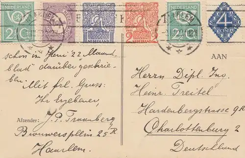 Pays-Bas: 1923: FDC Haarlem vers Berlin