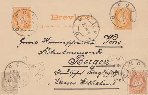 Norvège: 1906: Tout le problème Molde vers Bergen