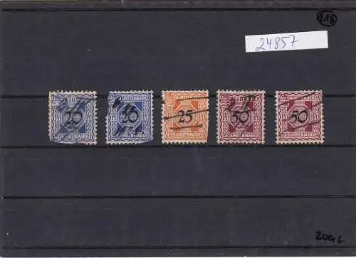 Wurtemberg, différentes conservations, timbres de taxes