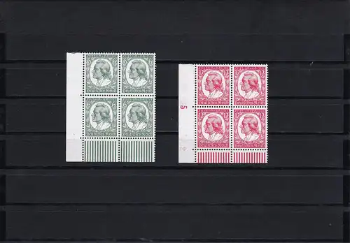 Reich allemand: Mi Nr. 554-555, post-freisch, Eckrand Quaderblock