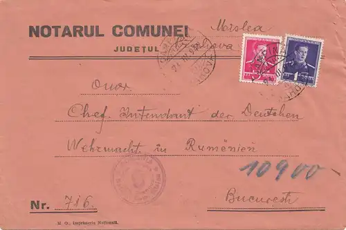 Roumanie: 1942: Judetul à Bucarest, Wehrmacht Chef Intendant, censure