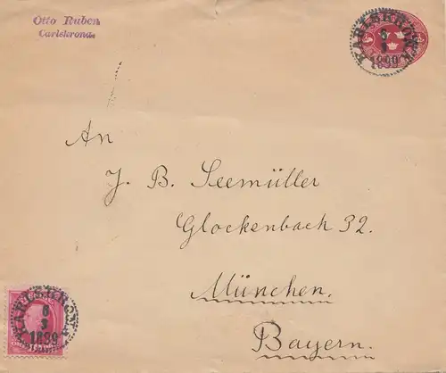 Schweden: 1899: Brief Karlskrona nach München