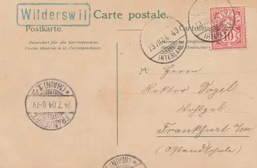 Schweiz: 1904: Ansichtskarte Widerswil nach Frankfurt