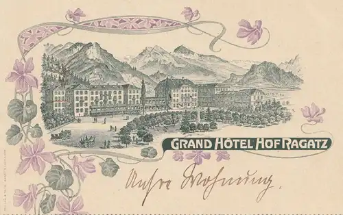 Schweiz: Ansichtskarte Grand Hotel Hof Ragatz