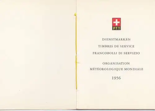 Schweiz: 1956: Dienstmarken Organisation Meteorologique Mondiale
