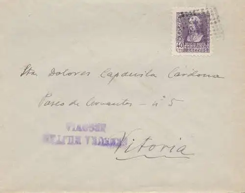 Spanien: 193x: Brief mait Zensur nach Vitoria