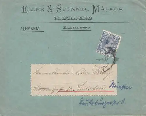 Spanien: Brief aus Malaga nach Dresden