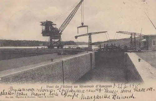 Égypte/Egypte: 1910: Carte de vue Luqsor après l'Allemagne, Pont de l ' éclique