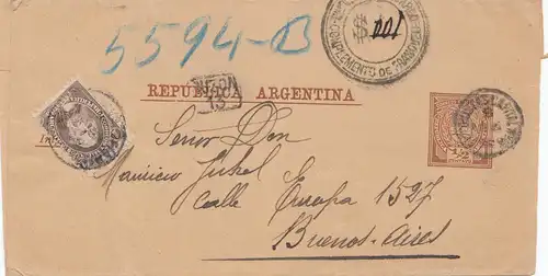 Argentinien:  1893: Streifband nach Buenos Aires