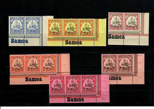 Colonies allemandes: Samoa 6x avec inscription Eckrand