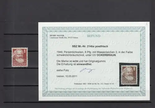 SBZ: MiNr. 214 bx, postfrisch