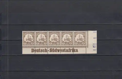 DSWA: MiNr. 11, postfrisch, Eckrandstück mit Inschrift