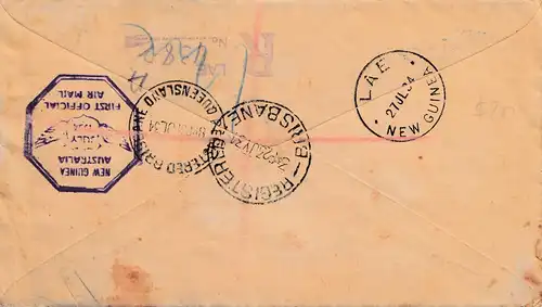 Australie: 1934: Air Mail registered Brisbane