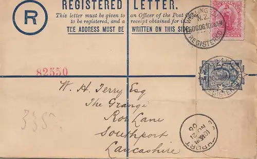 Australia 1910: Registered letter Wellington to Southport