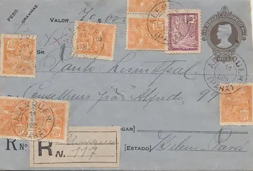 Brazil: 1925: Value -cover Alevquer to Belem Pará