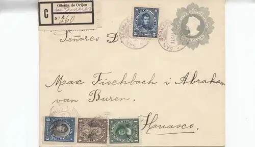 Chile: 1915: Registered letter to Huasco