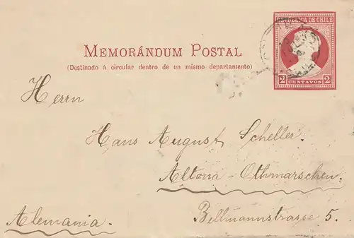 Chili: 1910: Momorandum Postal to Altona