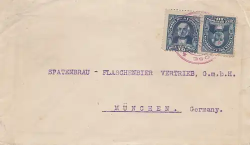 Costa Rica: 1892: letter to Bräu - Bière à bouteille Munich - beer brewery