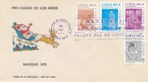 Costa Rica: 1975: FDC Pro Ciudad de Los Ninos