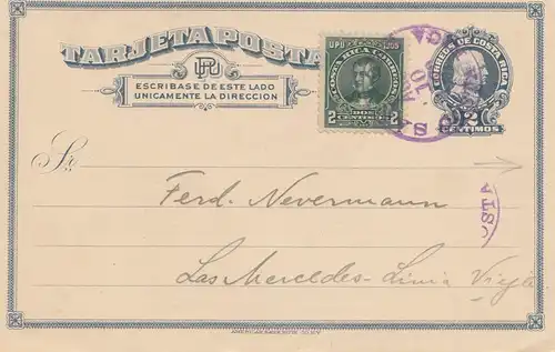 Costa Rica: 1920: post card Association allemande San Jose