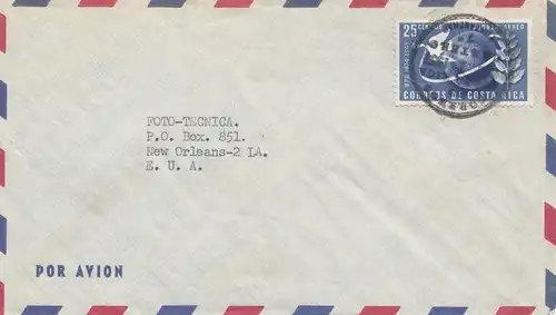 Costa Rica: 1953: San Jose to New Orleans-2-LA.