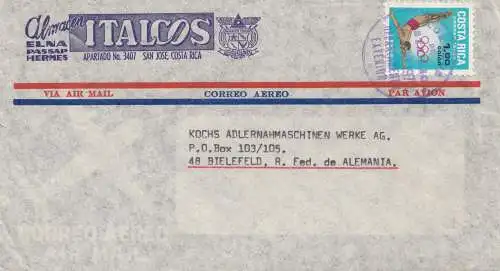 Costa Rica: 1970: San Jose to Bielefeld - Olympia Stamp