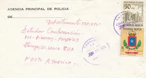 Costa Rica: 1970: Agencia Principal de Policia to Chicago